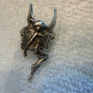 Sterling Silver Fairy, vintage 1970’s Art Nouveau ear cuff